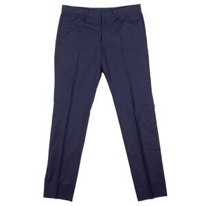 JIL SANDER dark blue cotton lightweight classic pants